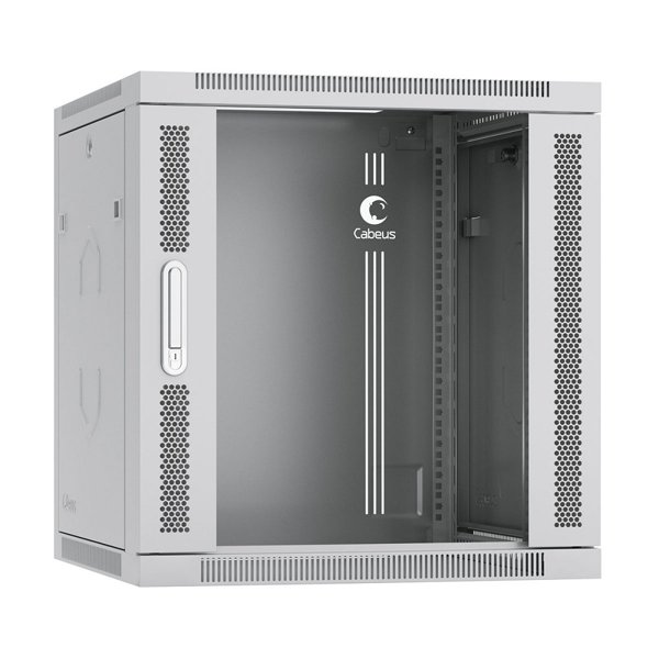 CABEUS SH-05F-12U60/60-R ШКАФ ТЕЛЕКОММУНИКАЦИОННЫЙ НАСТЕННЫЙ РАЗОБРАННЫЙ 19" 12U 600X600X635MM (ШХГХВ) ДВЕРЬ СТЕКЛО, ЦВЕТ СЕРЫЙ (RAL 7035)