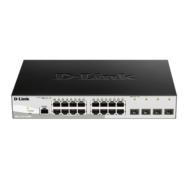 D-Link DGS-1210-20/ME/B1A Управляемый L2 коммутатор с 16 портами 10/100/1000Base-T и 4 портами 1000Base-X SFP