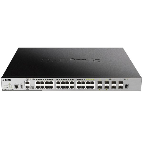 D-Link DGS-3630-28PC/A2ASI Управляемый L3 PoE-коммутатор, стек, 20x1000Base-T, 4x10GBase-X SFP+, 4xCombo 1000Base-T/SFP, ПО SI