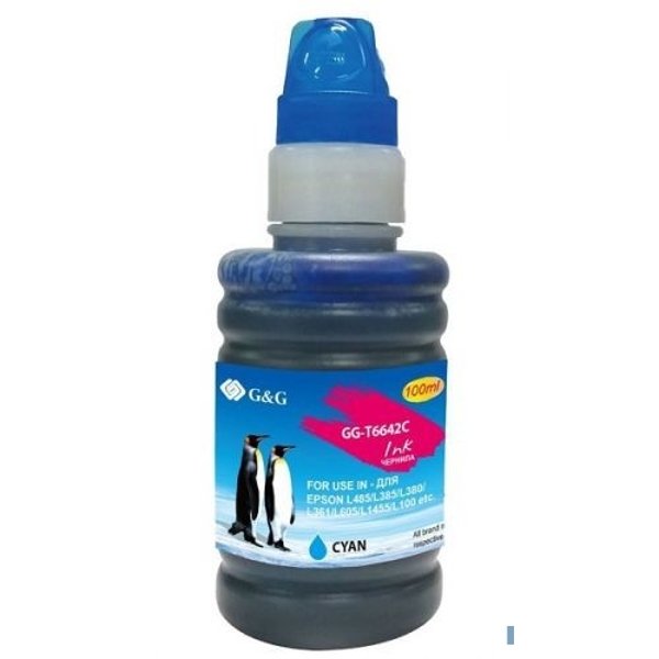 Чернила G&G GG-T6642C голубой100мл для Epson L100, L110, L120, L130, L132, L210, L222