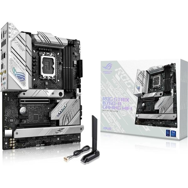 ASUS ROG STRIX B760-A GAMING WIFI (Socket 1700, ATX, 4xDDR5(192GB), DP/HDMI, 1xPCIe 5.0x16/1xPCIe 3.0x16/2xPCIe 3.0, 1xLAN (2.5GbE),  Wi-Fi 6E, BT, 4xSATA 6Gb/s, 3xM.2, 2xType-C, 3xUSB 3.2, 4xUSB)