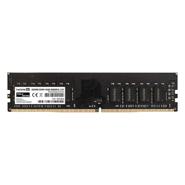 Exegate EX295579RUS Модуль памяти ExeGate Value DIMM DDR4 16GB <PC4-25600> 3200MHz