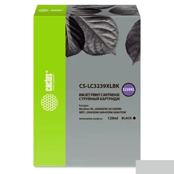 Картридж струйный Cactus CS-LC3239XLBK черный (129мл) для Brother HL-J6000DW/J6100DW