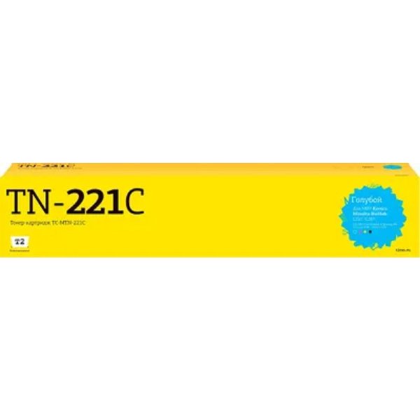TC-MTN-221C Тонер-картридж T2 для Konica-Minolta BizHub C227/C287 (21000 стр.) голубой, с чипом