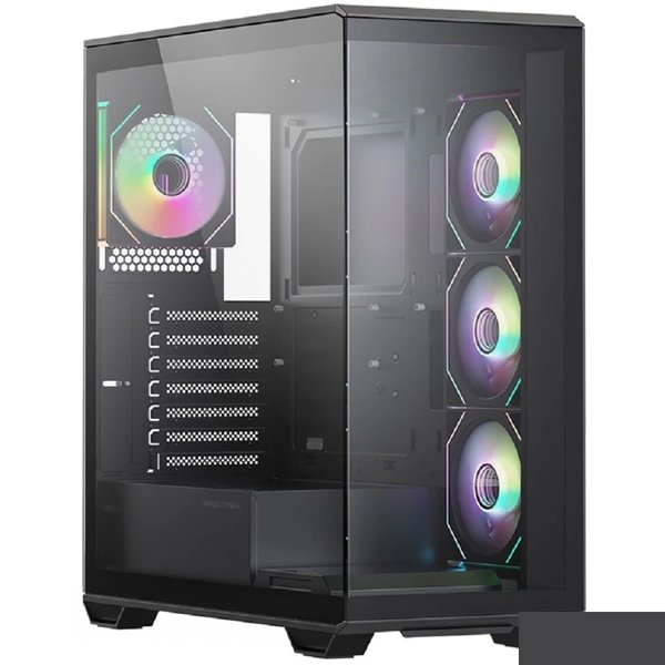 XASTRA Корпус Q600 4ARGB-C10 Black ATX/Aquarium/Screewless/3x120mm ARGB PWM FM fans/Argb+PWM HUB 10port/ Q600-4FM12A-C10