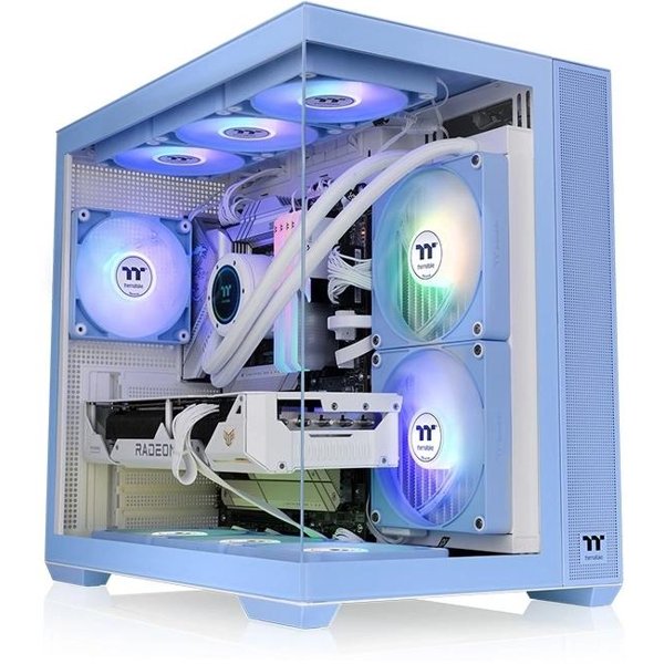 Корпус Thermaltake View 380 TG ARGB синий без БП ATX 6x120mm 2x140mm 1x200mm 2xUSB3.0 audio bott PSU