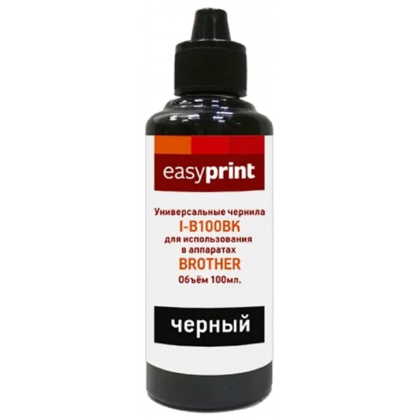 EasyPrint Чернила I-B100BK универсальные для Brother (100мл.) чёрный