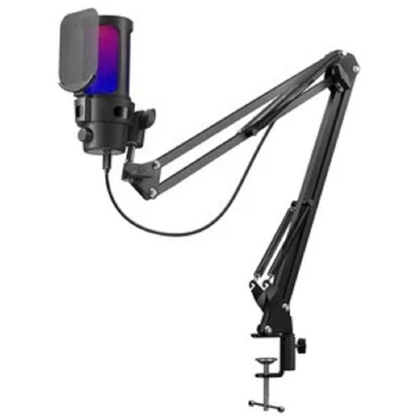 Defender Игровой стрим микрофон Space GMC 550 USB, RGB, стойка, провод 1.8 м [64655]
