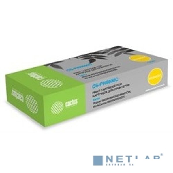 Картридж лазерный Cactus 106R02233 CS-PH6600C голубой бар.в компл. (6000стр.) для Xerox Ph 6600/WC 6605