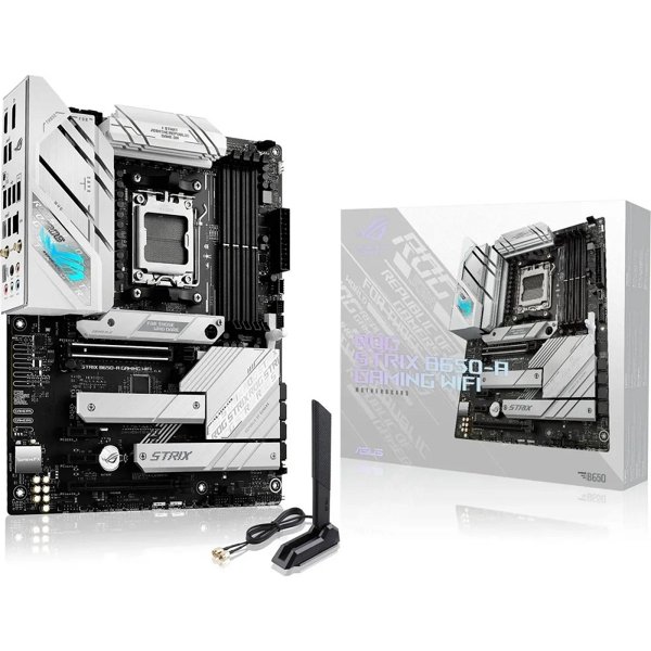 ASUS ROG STRIX B650-A GAMING WIFI (Socket AM5, ATX, 4xDDR5(128GB), DP/HDMI, 2xPCIe 4.0x16,/2xPCIe 4.0, 1xLAN (2.5GbE), Wi-Fi, BT, 4xSATA 6Gb/s, 3xM.2, 2xType-C, 7xUSB 3.2, 4xUSB 2.0)