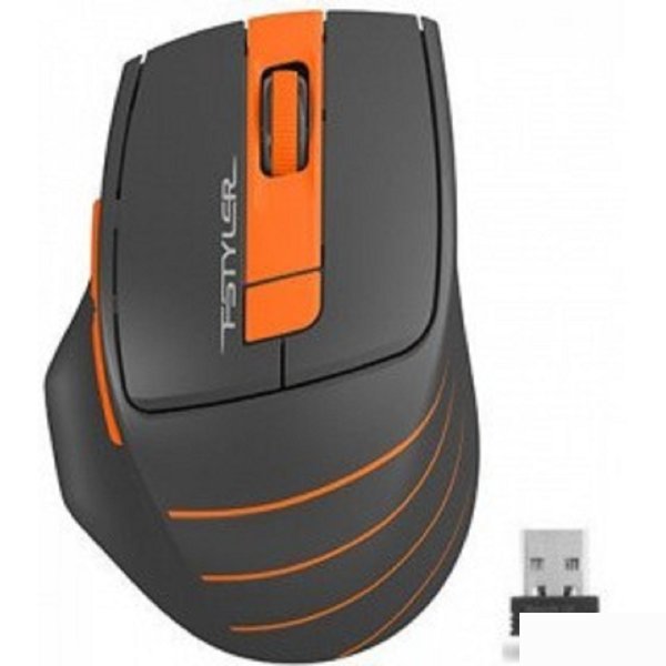 A-4Tech Мышь Fstyler FG30S ORANGE серый/оранжевый оптическая (2000dpi) беспроводная USB