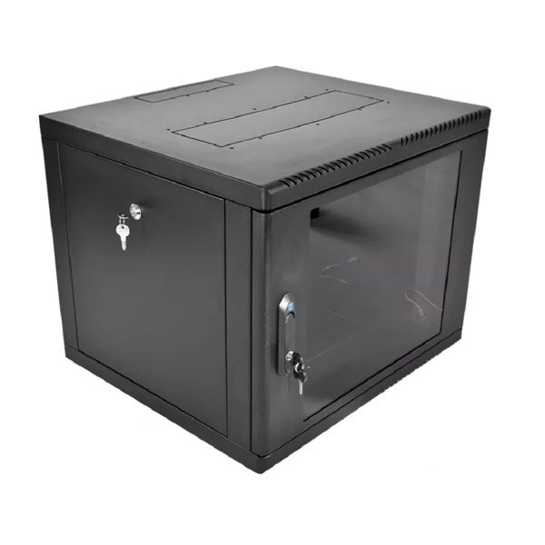 ЦМО Шкаф телекоммуникационный настенный разборный 9U (600 x 650) съемные стенки, дверь стекло, цвет черный (ШРН-М-9.650-9005)