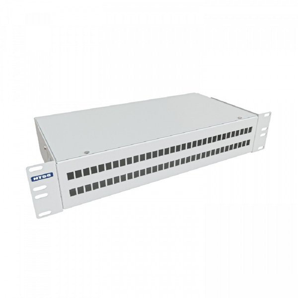 NTSS Кросс NTSS оптический 19'' укомплектованный 2U, 64 порта LC/UPC duplex, 62.5/125 мкм (сплошная панель, сплайс-кассета 4шт, пигтейлы, КДЗС, адаптеры) серый RAL 7035 NTSS-RFOB-2U-64-2LC/U-62.5-SP1.