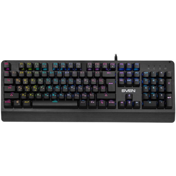 Механическая игровая клавиатура SVEN KB-G9700 (104 кл,+12Fn,RED switch, RGB, мет, корпус)