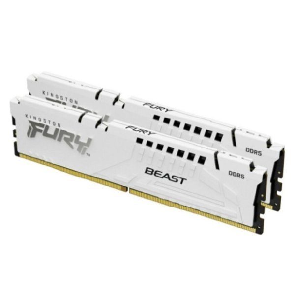 Kingston DDR5 DIMM 32GB (2x16GB) 6000MT/s CL36 FURY Beast White EXPO Non-ECC Unbuffered (Kit of 2) 1RX8 36-44-44 1.35V 288-pin 16Gbit