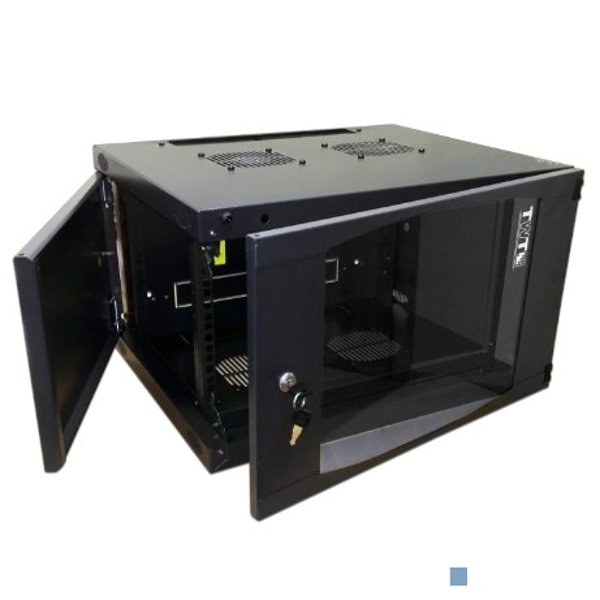 Шкаф настенный Next, 12U 550x600, стеклянная дверь, черный