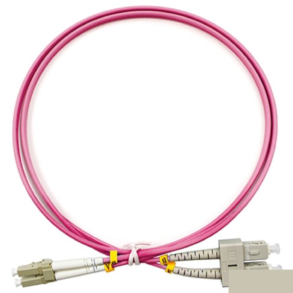Cabeus FOP-50-OM4-LC-SC-1,5m Шнур оптический duplex LC-SC 50/125 mm OM4 1,5м LSZH