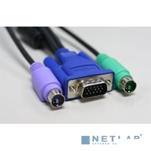 D-Link DKVM-CB3/B1A Кабель KVM длиной 3 м с разъемами VGA и PS/2 для DKVM-4K/B
