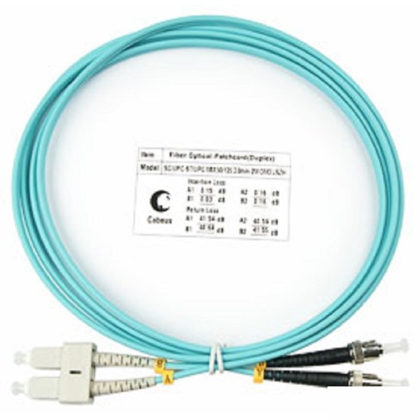 Cabeus FOP-50-SC-ST-2m Шнур оптический duplex SC-ST 50/125 mm OM3 2м LSZH