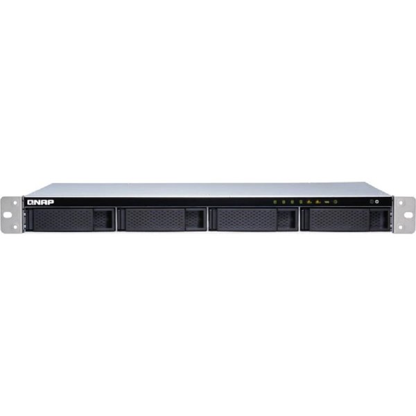 QNAP TS-431XeU-8G Сетевое хранилище, 4 отсека для HDD, 10 GbE SFP+, стоечное исполнение, 1 блока питания. ARM Cortex-A15 Annapurna Labs AL-314 1,7 ГГц, 8 ГБ. Направляющие в комплект поставки не