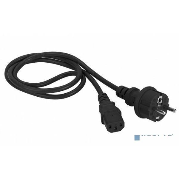 Шнур питания C13-Schuko прямая, 3х0.75, 220В, 10А, черный, 1.8 метра