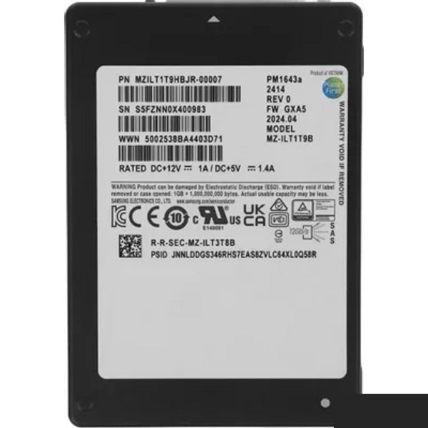 Samsung SSD 1920Gb PM1643a 2.5" SAS MZILT1T9HBJR-00007