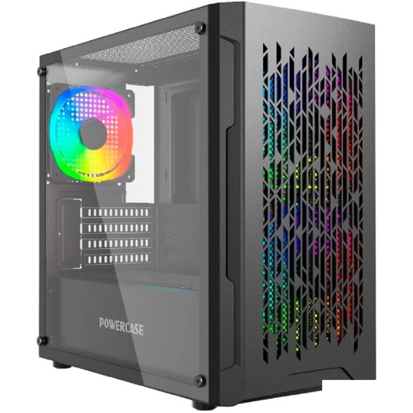 Powercase Mistral Micro D3B ARGB, Tempered Glass, 2x 140mm ARGB PWM+1x 120mm ARGB PWM, чёрный, mATX (CMMDB-A3)
