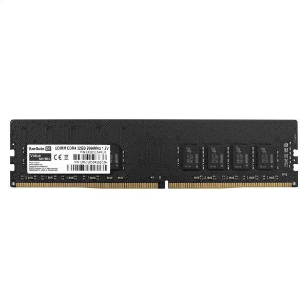 Exegate EX301154RUS Модуль памяти ExeGate Value DIMM DDR4 32GB <PC4-21300> 2666MHz