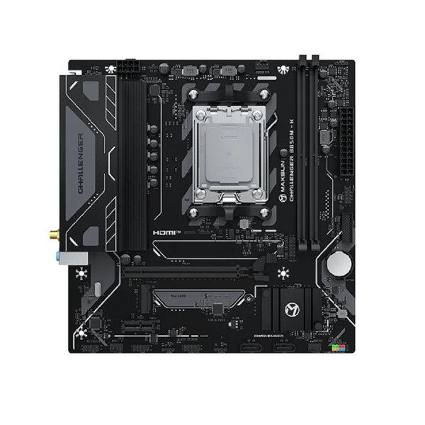 MAXSUN MS-Challenger B850M-K WIFI (Socket AM5, mATX, 2*DDR5 (96Gb), HDMI 1.4, 2*SATA3, 1*M.2, 1*PCIEx16/1*PCIEx1, 2*USB 2.0, 4*USB 3.2, LAN 1*1G, Wi-Fi 6,  RTL)
