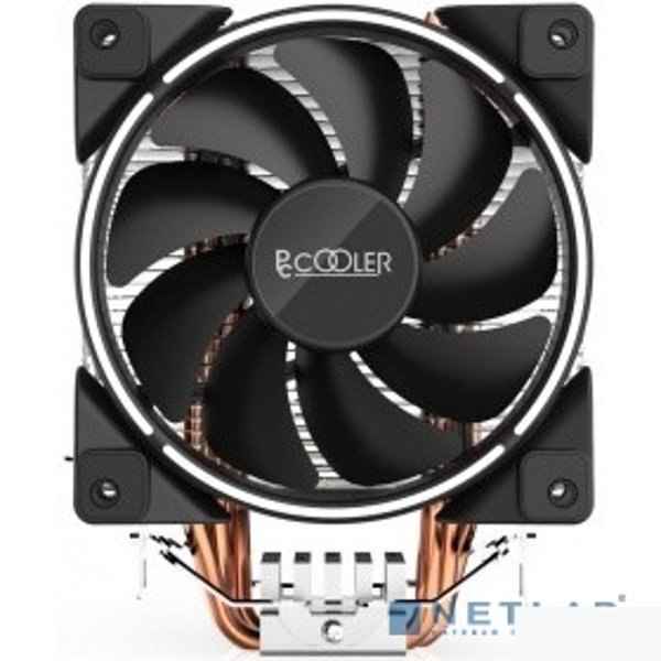 PCCooler GI-X3 Кулер GI-X3 S775/115X/AM2/AM3/AM4 ( TDP 125W, вент-р 120мм с PWM, 3 тепловые трубки 6мм, белая LED подсветка, 1000-1800RPM, 26.5dBa)