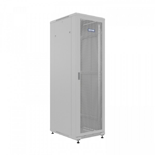 NTSS Шкаф напольный универсальный серверный NTSS R 32U 600х800мм, 4 профиля 19, двери перфорированная и перфорированная, боковые стенки съемные, регулируемые опоры, разобранный, серый RAL 7035 NTSS-R3