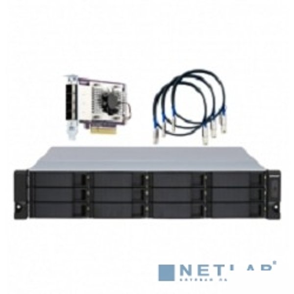 QNAP TL-R1200S-RP SATA 6GB/s JBOD storage enclosure, 12-tray 3,5"/2,5" w/o HDD, 3 x SFF-8088, 2 PSU. Rackmount. W/o rail kit RAIL-B02