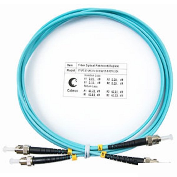 Cabeus FOP-50-ST-ST-1,5m Шнур оптический duplex ST-ST 50/125 mm OM3 1,5м LSZH