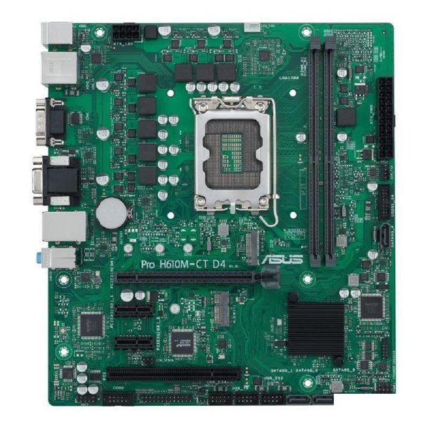 ASUS PRO H610M-C D4-CSM (Socket 1700, mATX, 2xDDR4(64GB), VGA/DP/HDM I2.1 , 1 x PCIe 4.0 x16, 4 x SATA 6Gb/s, 1 x M.2 , 2xUSB 3.2, 2xUSB 2.0, 1xCOM port)