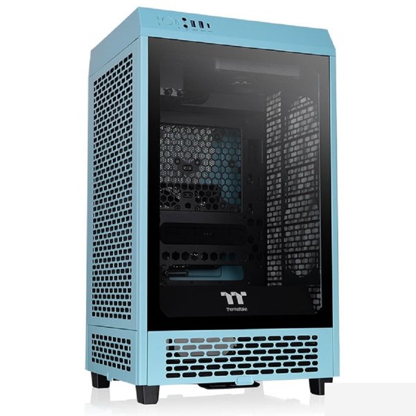 Корпус Thermaltake The Tower 200 Turquoise /Turquoise/Win/SPCC/Tempered Glass*1/CT140 Fan*2/Color Box