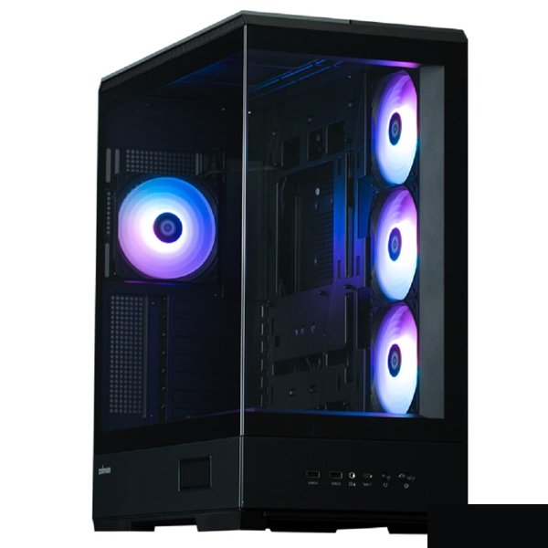 Корпус ZALMAN P50 DS BLACK, без БП, боковое окно (закаленное стекло), черный,  ATX