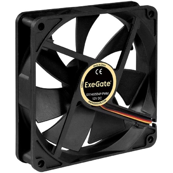 Exegate EX283396RUS Вентилятор ExeGate EX14025S3P, 140x140x25 мм, подшипник скольжения, 3pin, 900RPM, 24dBA