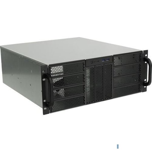 Procase RE411-D5H10-E-55 Корпус 4U server case,5x5.25+10HDD,черный,без блока питания,глубина 550мм,MB EATX 12"x13"