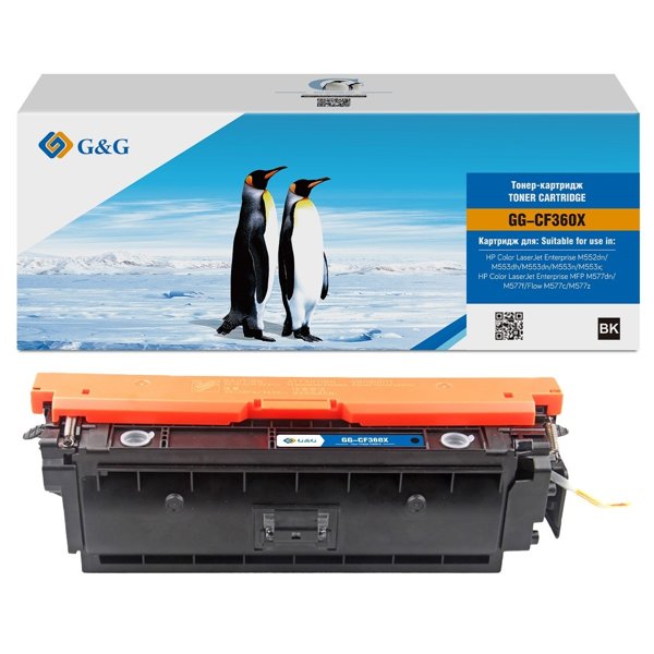 Картридж лазерный G&G GG-CF360X черный (12500стр.) для HP CLJ M553N/M553DN/M553X/M577C/M577Z/M577F/M577DN