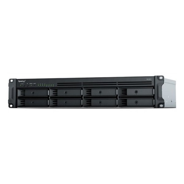 Synology RS1221RP+ Сетевое хранилище QC2.2GHzCPU/4GbDDR4(upto32)/RAID0,1,5,6,10/upto 8 hot plug HDDs SATA(3,5'or2,5')(upto 12 with RX418)/2xUSB3.2/1eSATA/iSCSI/4xGbE(+1Expslot)/2xIPcam(upto 40)/2xPS
