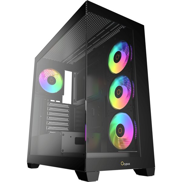 Case Ocypus Gamma C72 BK ARGB  ATX / win / black / 4 ARGB fans / no PSU / Tempered Glass