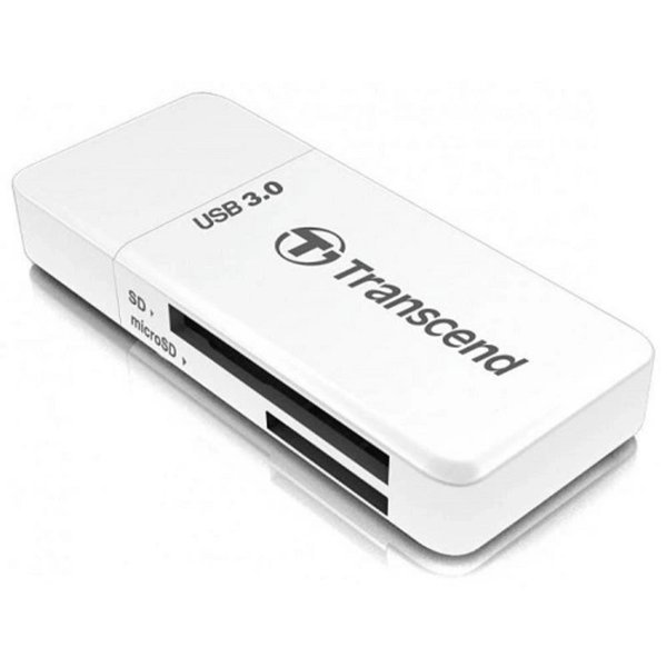 Внешний картридер USB 3.0 Multi-Card Reader F5 All in 1 Transcend [TS-RDF5W] White