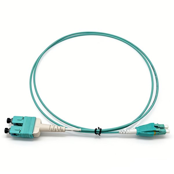 Оптический патчкорд NEOMAX (NMO-LC-SC-MM-1M) LC/UPC-SC/UPC, Uniboot OM4, Multimode, Duplex, 50/125, LSZH, Aqua, 1м