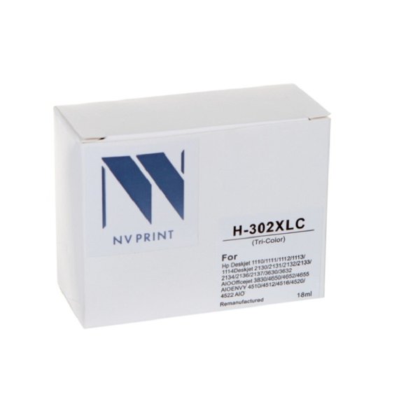 Струйный картридж NV Print 302XLC (NV-F6U67AE) Color для HP DeskJet 1110, 2132, 3630, 3632; Envy 4512, 4520, 4522; OJ 3830, 4650, 4655 (330 стр)