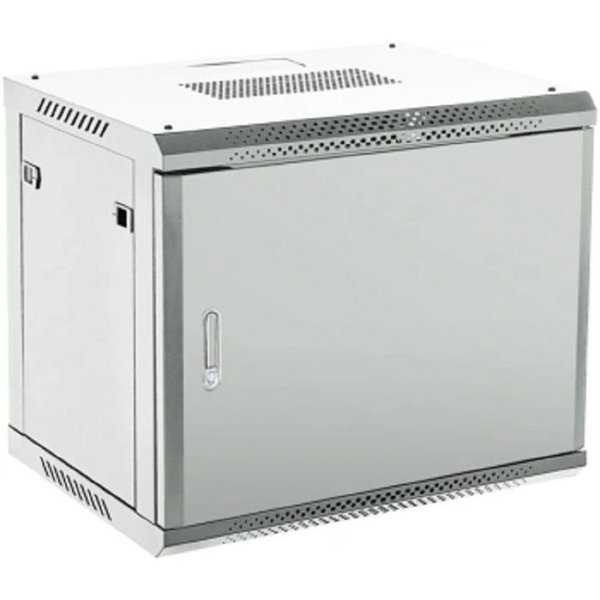 Rexant (04-0966-121) Настенный телекоммуникационный шкаф 19" 9U 600?600мм, дверь металл, с задней стенкой, разборный, серый (RAL 7035)