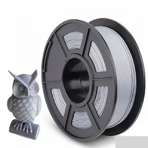 Филамент NVPRINT PLA+ Silver для 3D печати диаметр 1.75мм длина 330 метров масса 1 кг