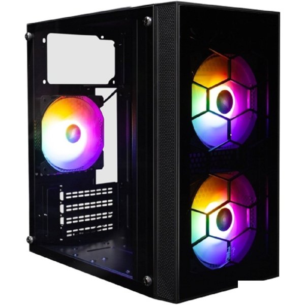 1STPLAYER FIREBASE X1 Black / mATX / 3x120mm LED fans / X1-BK-3F1