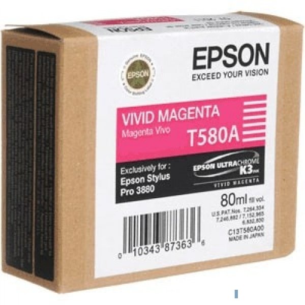 EPSON C13T580A00 Картридж для Epson Stylus Pro 3880 насыщенный пурпурный (Vivid Magenta) 80 мл. (LFP)