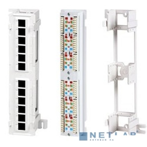 Hyperline PPW-12-8P8C-C5e Патч-панель настенная, 12 портов RJ-45(8P8C), категория 5е, с подставкой