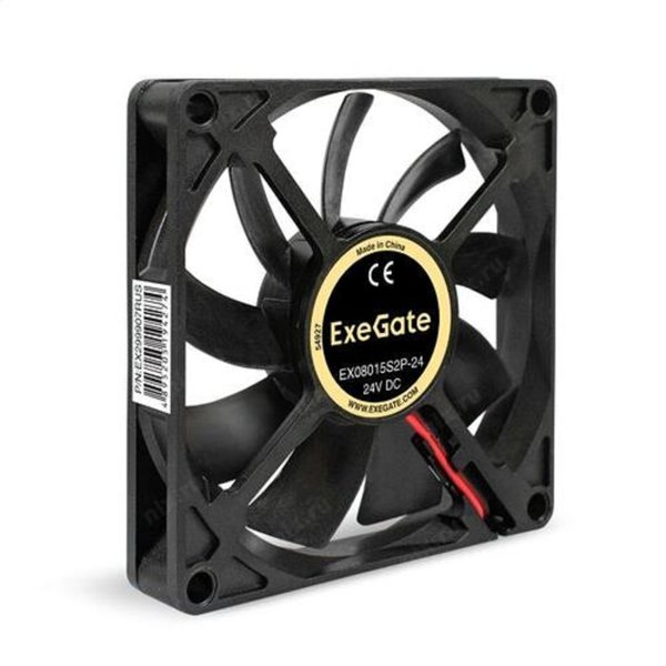 Exegate EX299907RUS Вентилятор 24В DC ExeGate EX08015S2P-24 (80x80x15 мм, Sleeve bearing (подшипник скольжения), 2pin, 2500RPM, 30dBA)